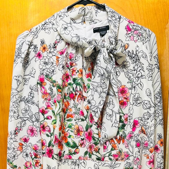 Maggy London Floral Print Long Sleeve Dress - Picture 4 of 7